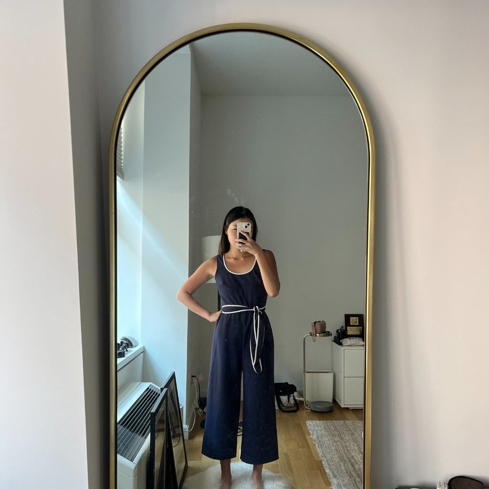 Karl Lagerfeld Blue Lined Jumpsuit